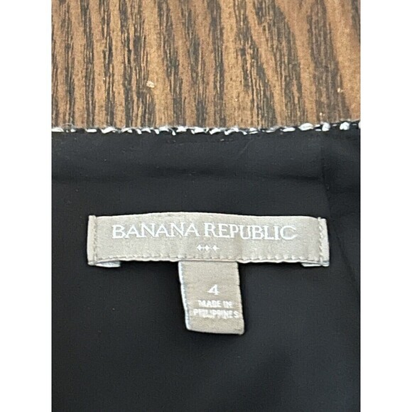 Banana Republic Tweed Mini Skirt Women’s Size 4 Black White Woven Texture Zipper - Picture 9 of 13